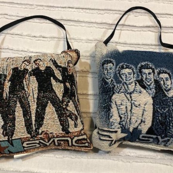 NSYNC Other - NWT - 2 NSYNC Woven Tapestry Door Knob Pillows a "No Strings" & a "Blue …